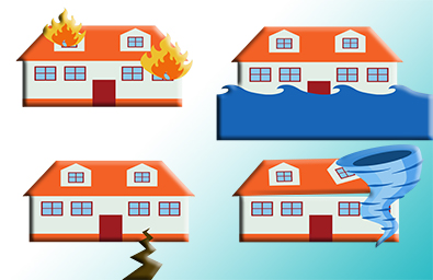 Home insurance from natural disasters vector concept Home insurance from natural disasters vector concept